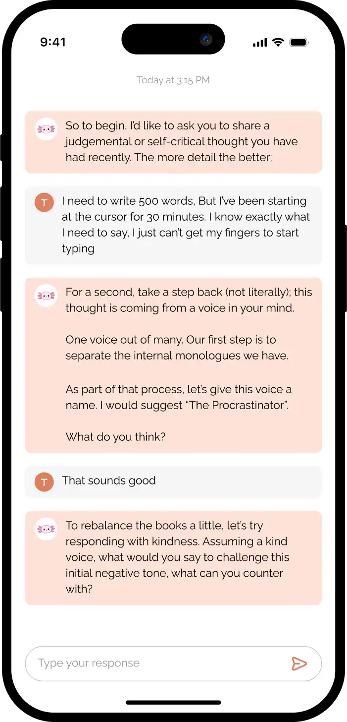 Enhanced compassionate response example in MentalKit