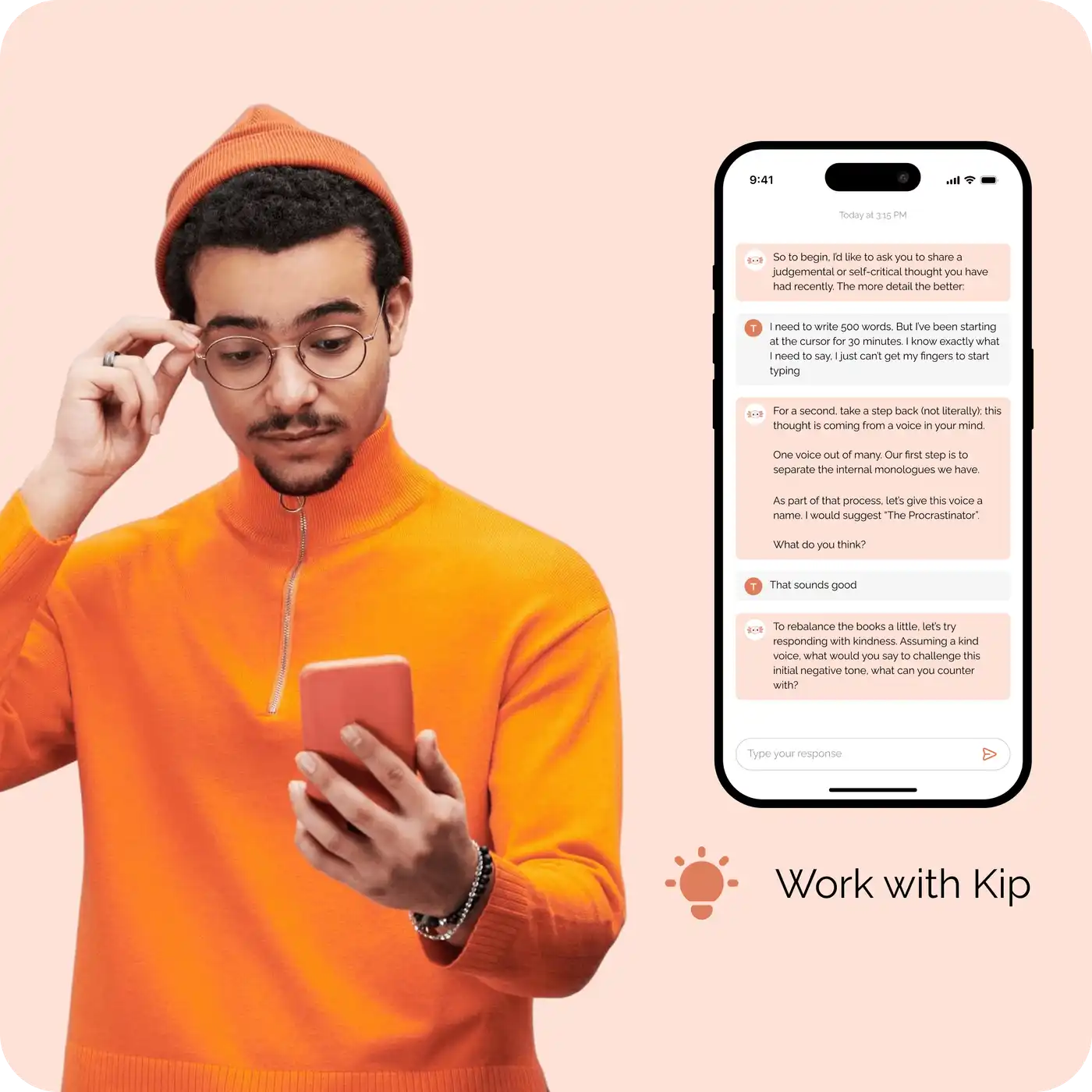 Compassionate response example in MentalKit